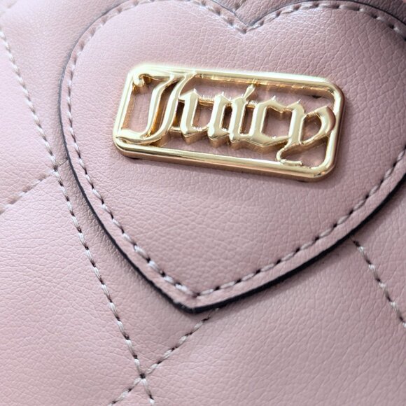Juicy Couture Dusty Blush Quilted Diamond Faux Leather Wristlet NEW WITH TAGS - Picture 11 of 16